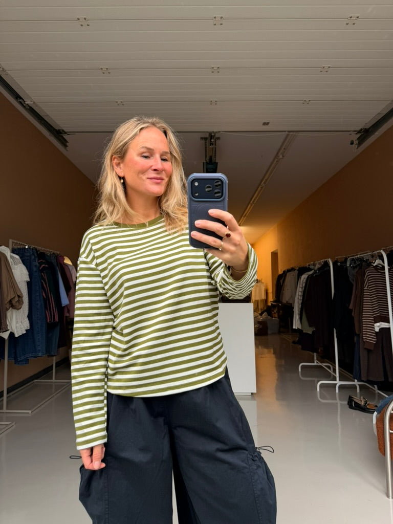 Lux - groen gestreepte longsleeve