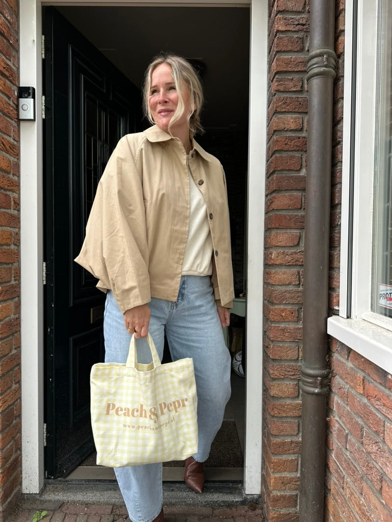 Canvas tasje mert ruitje
