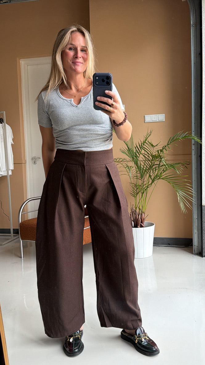 Jalou - bruine barrel pantalon