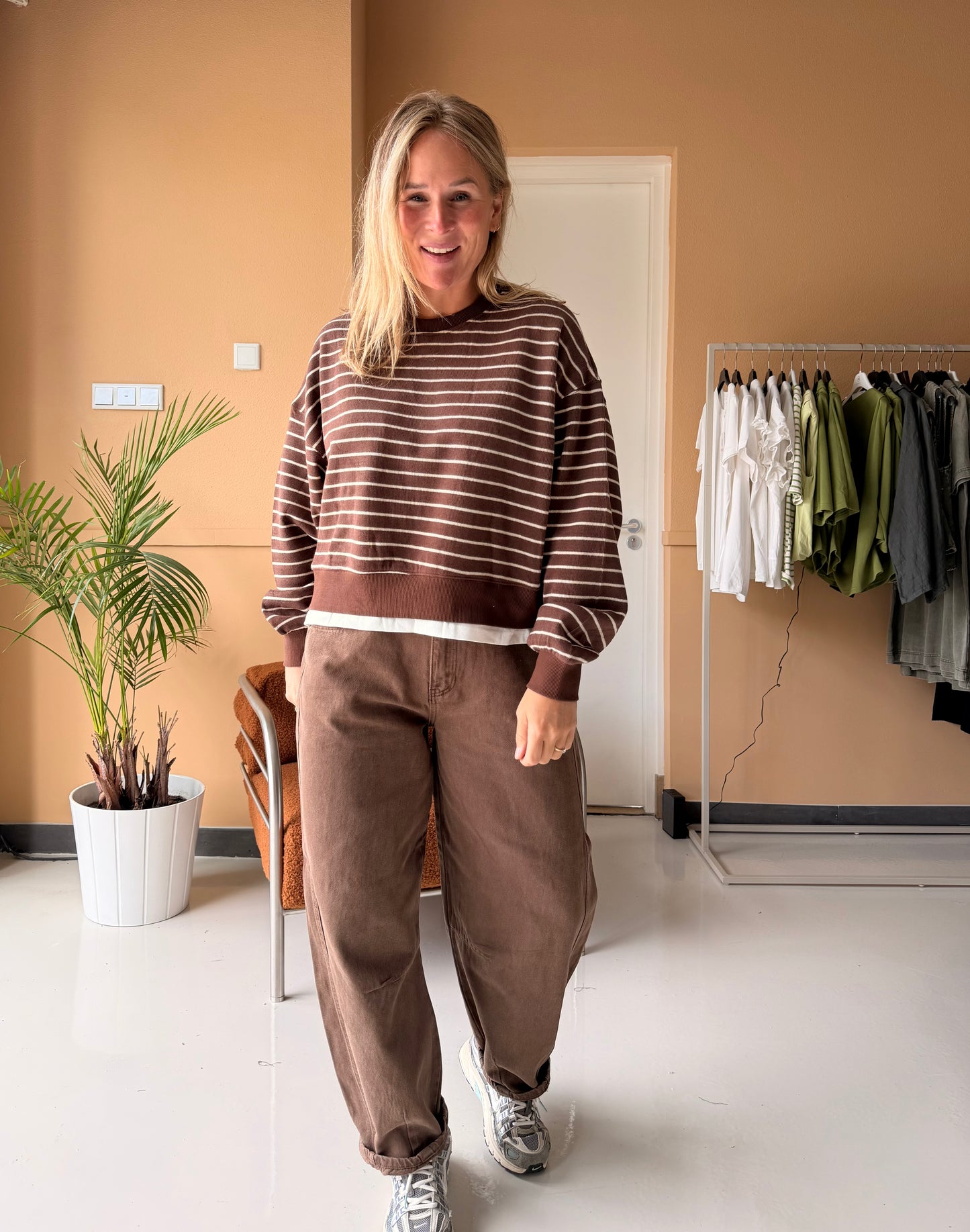 Fiora - barrel jeans bruin