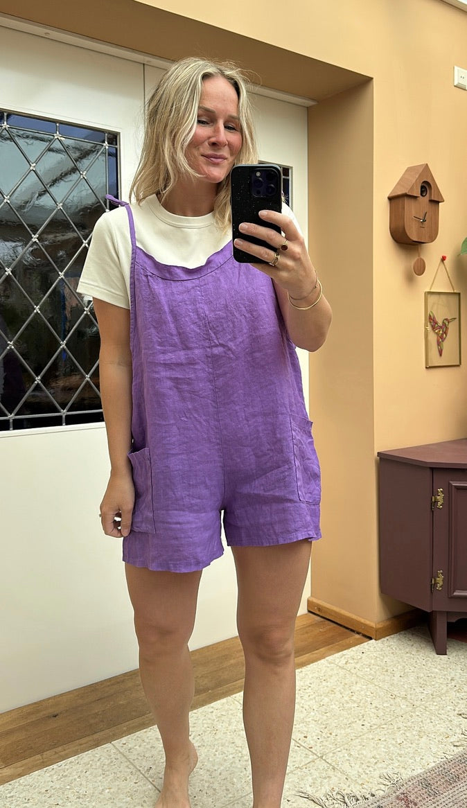 Foob - linnen playsuit lila