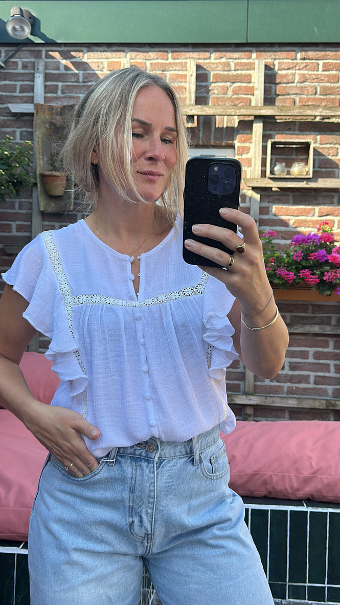 Gracy - wit blousje ruffle
