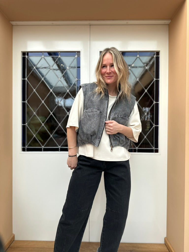 Brandy - Donker grijze ballon jeans