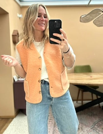 Didi - waistcoat teddy perzik