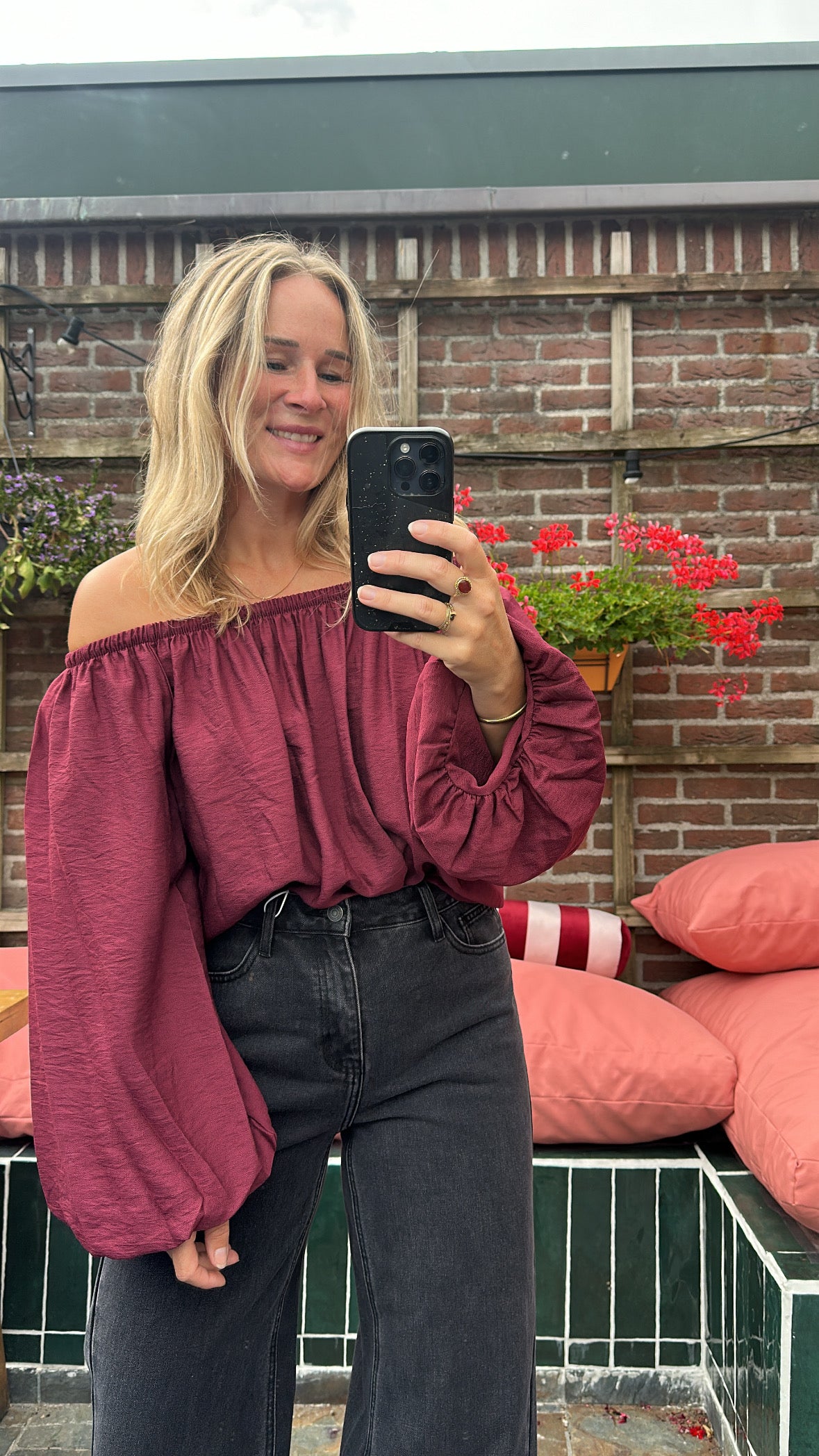 Imre - off shoulder top bordeaux