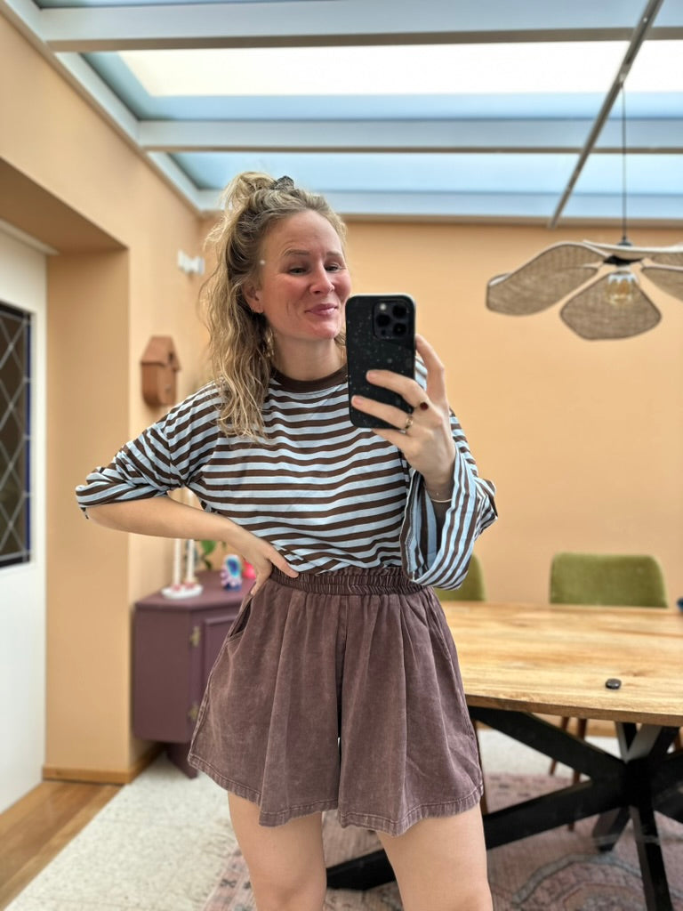 Bass - bruin kort broekje wijd