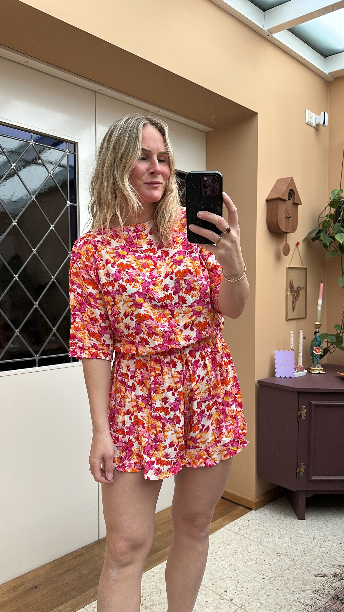 Daune - roze bloemen playsuit