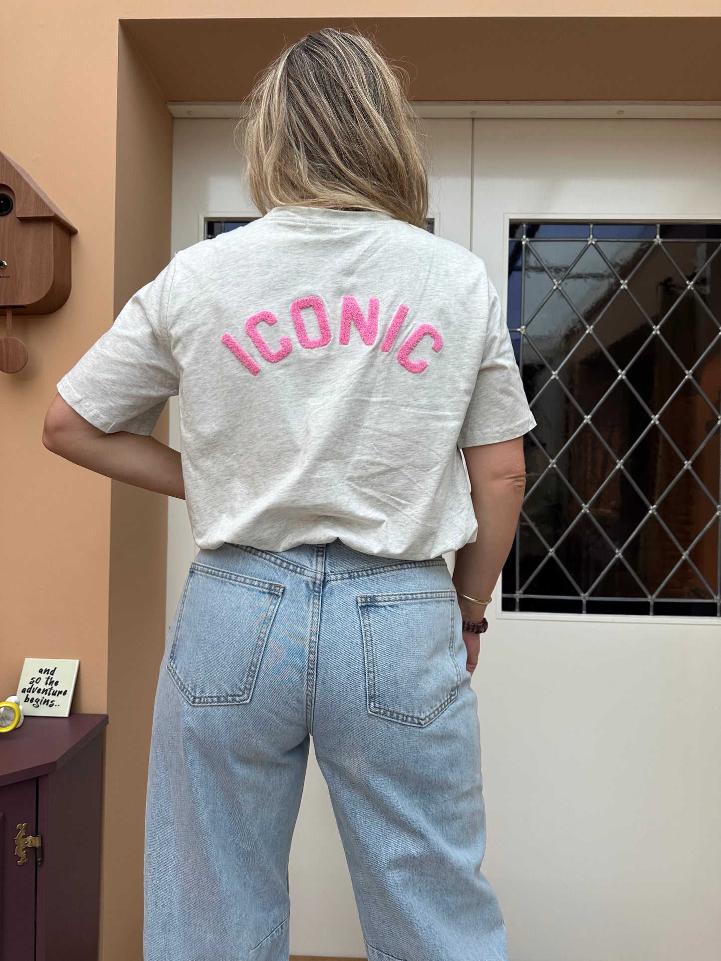 Fieve - grijs gemêleerd cropped shirt iconic