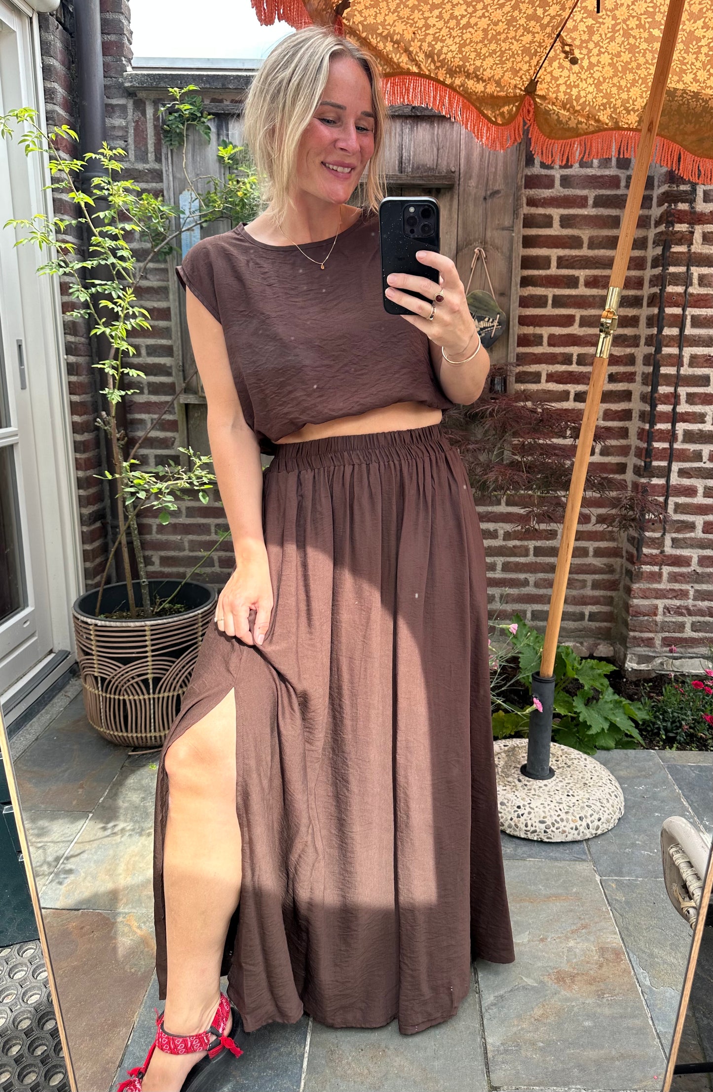 Fab - top en rok combinatie bruin