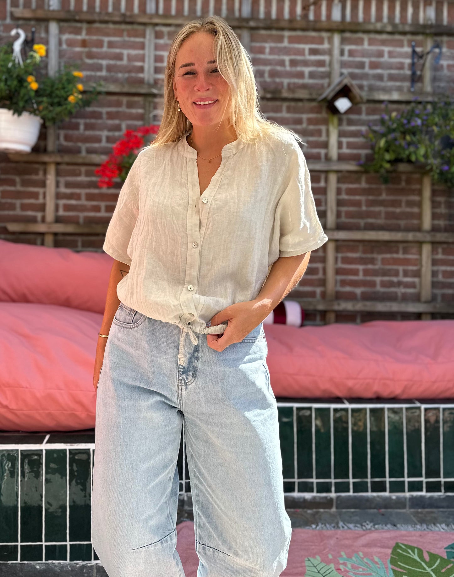 Ima - linnen blousje zand