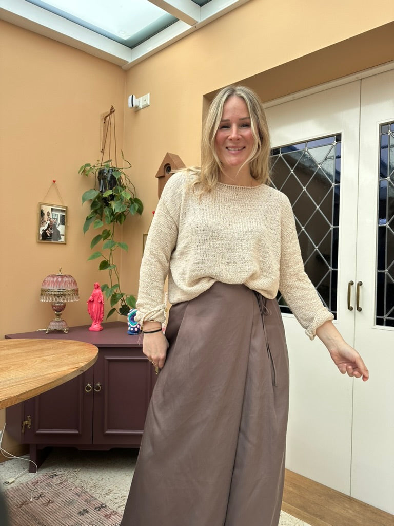 Daisy - beige grof gebreide trui