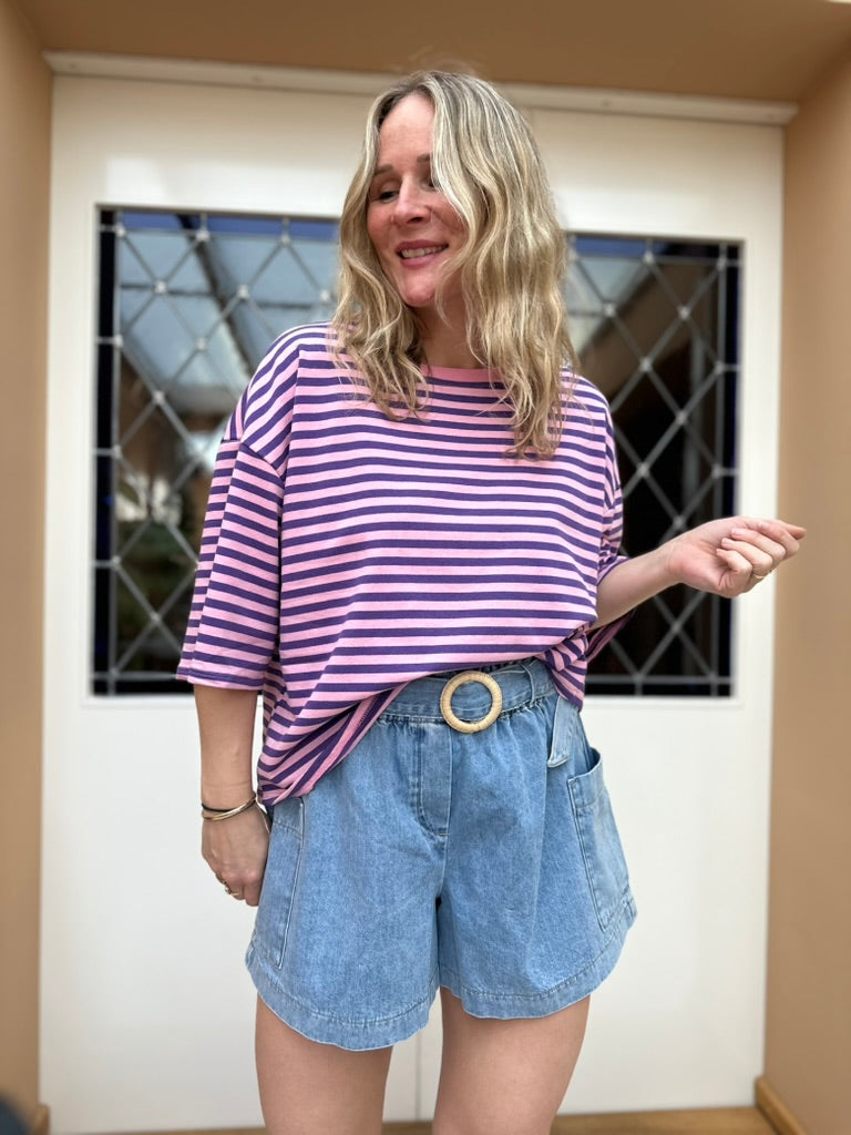 Soline - denim short met riem