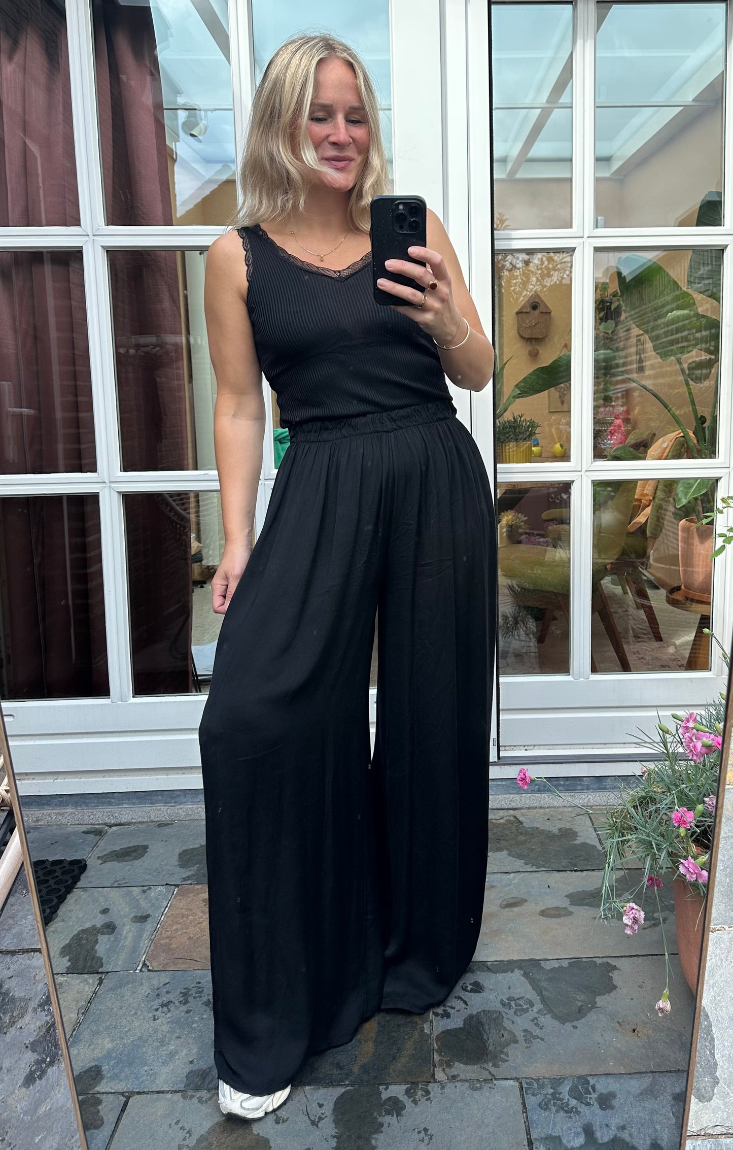 Gaia - viscose broek zwart