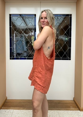 Foob - linnen playsuit terra