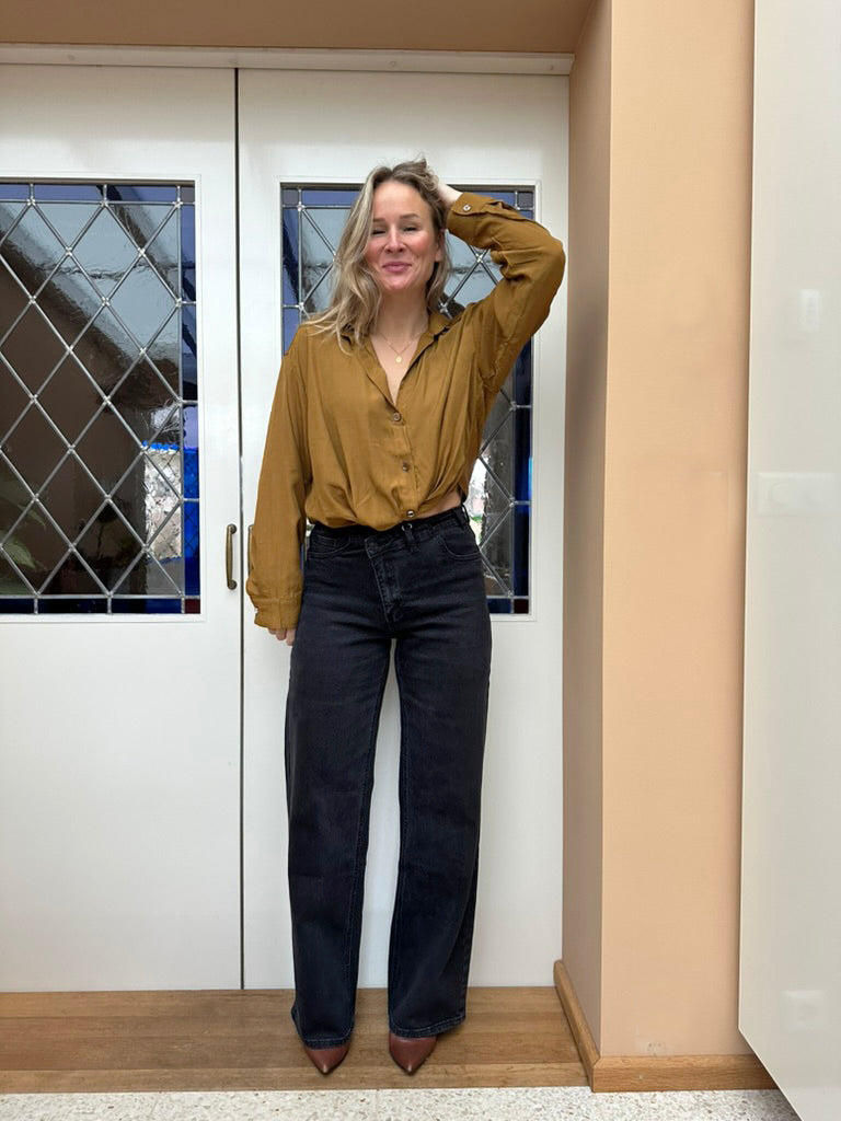 Audrey - stretch jeans high waist dark grey