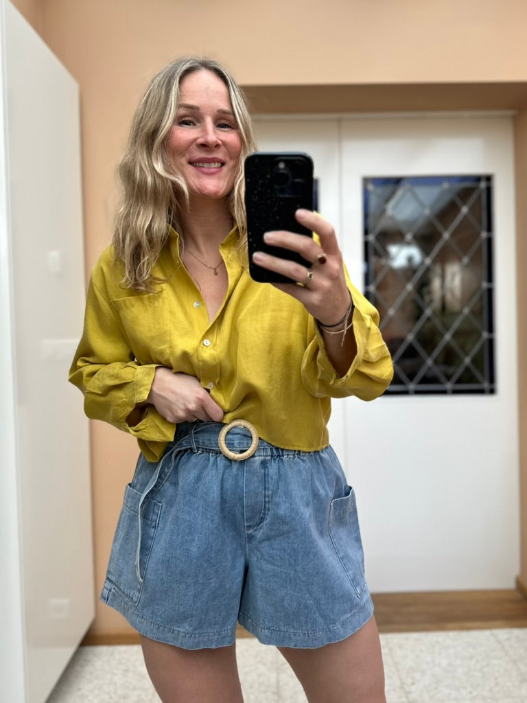Soline - denim short met riem