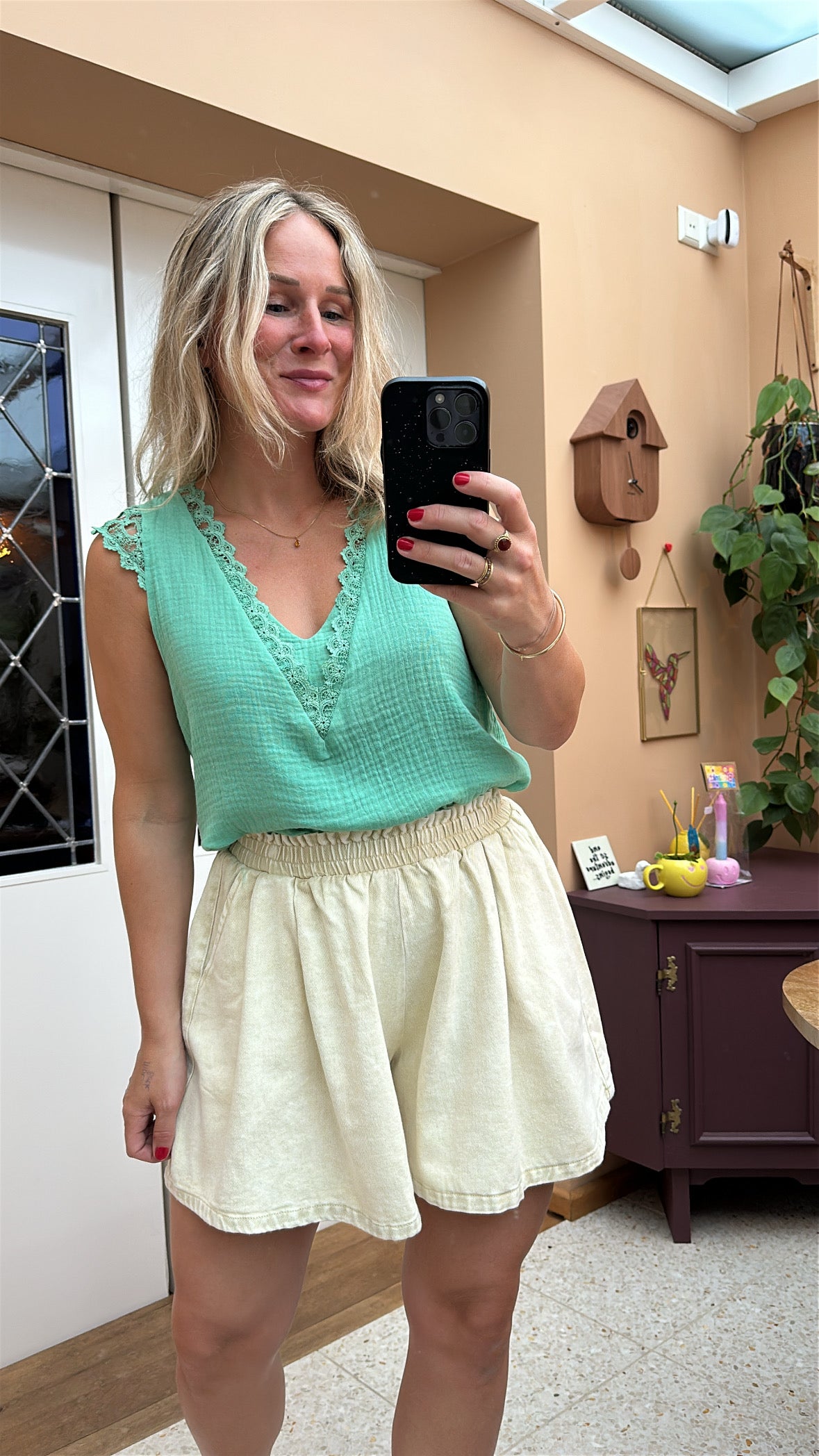Femme - groene top met kant