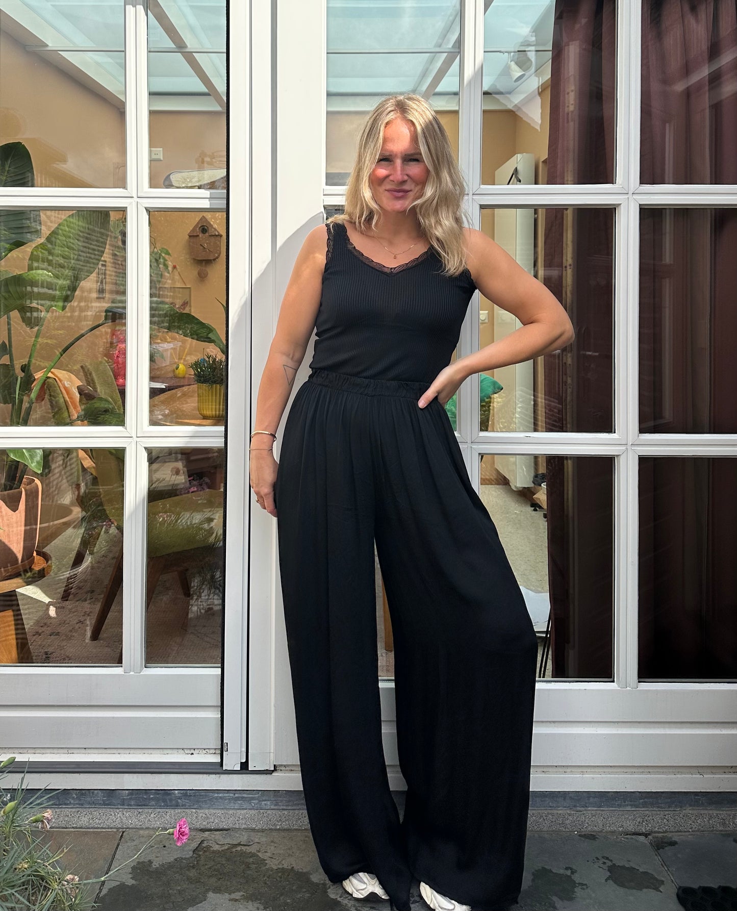Gaia - viscose broek zwart