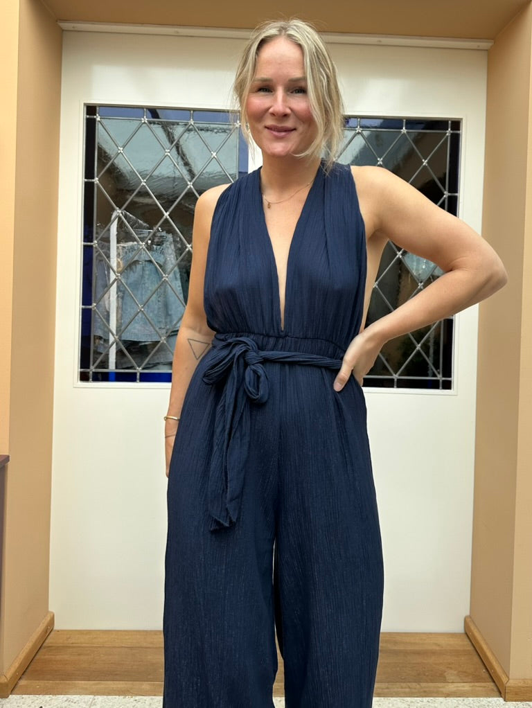 Farou - jumpsuit blauw glittertje