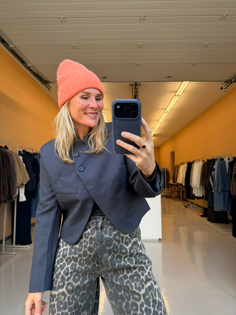 Lola - korte donker grijze blazer