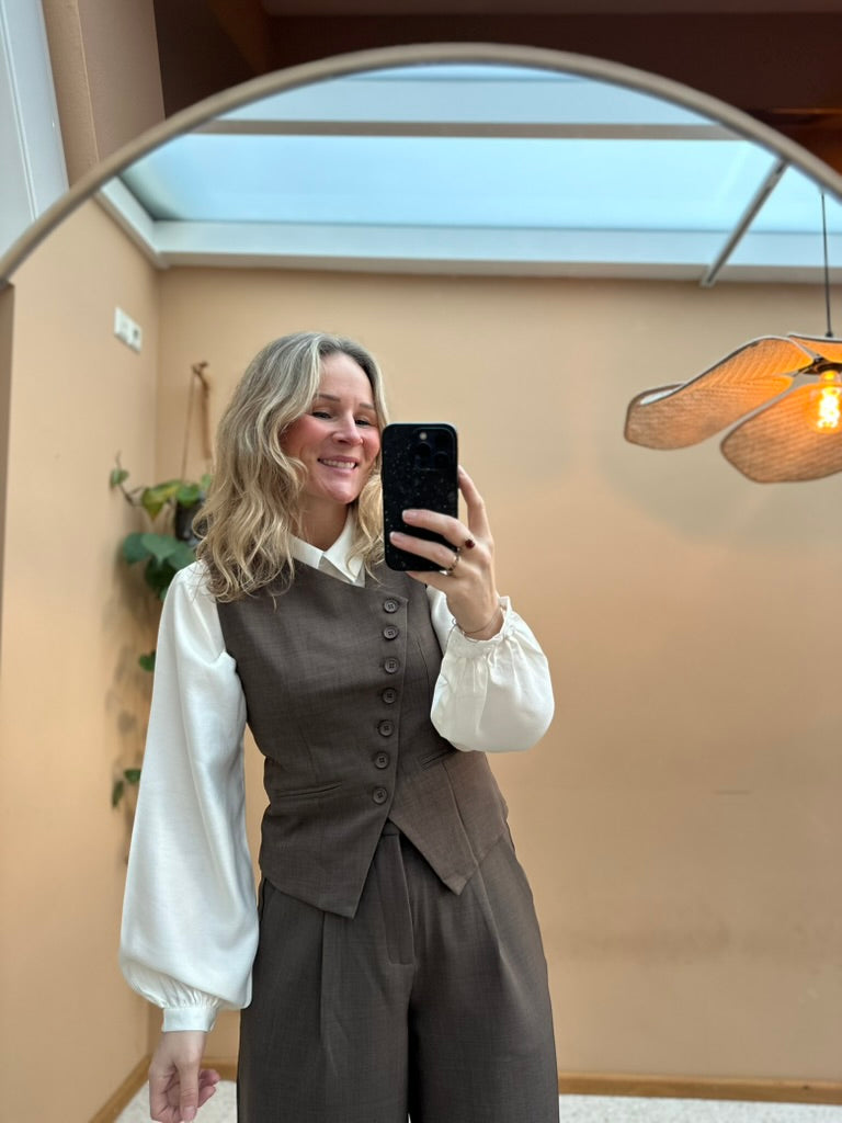 Gata - gilet taupe