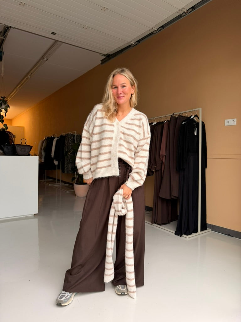 Lindy - strepen vest met sjaal