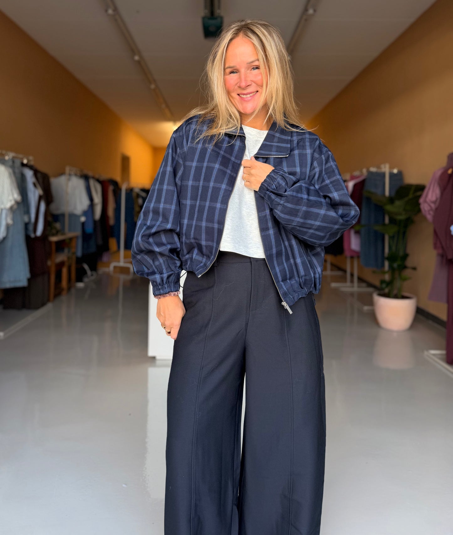 Jess - ruiten jasje blauw