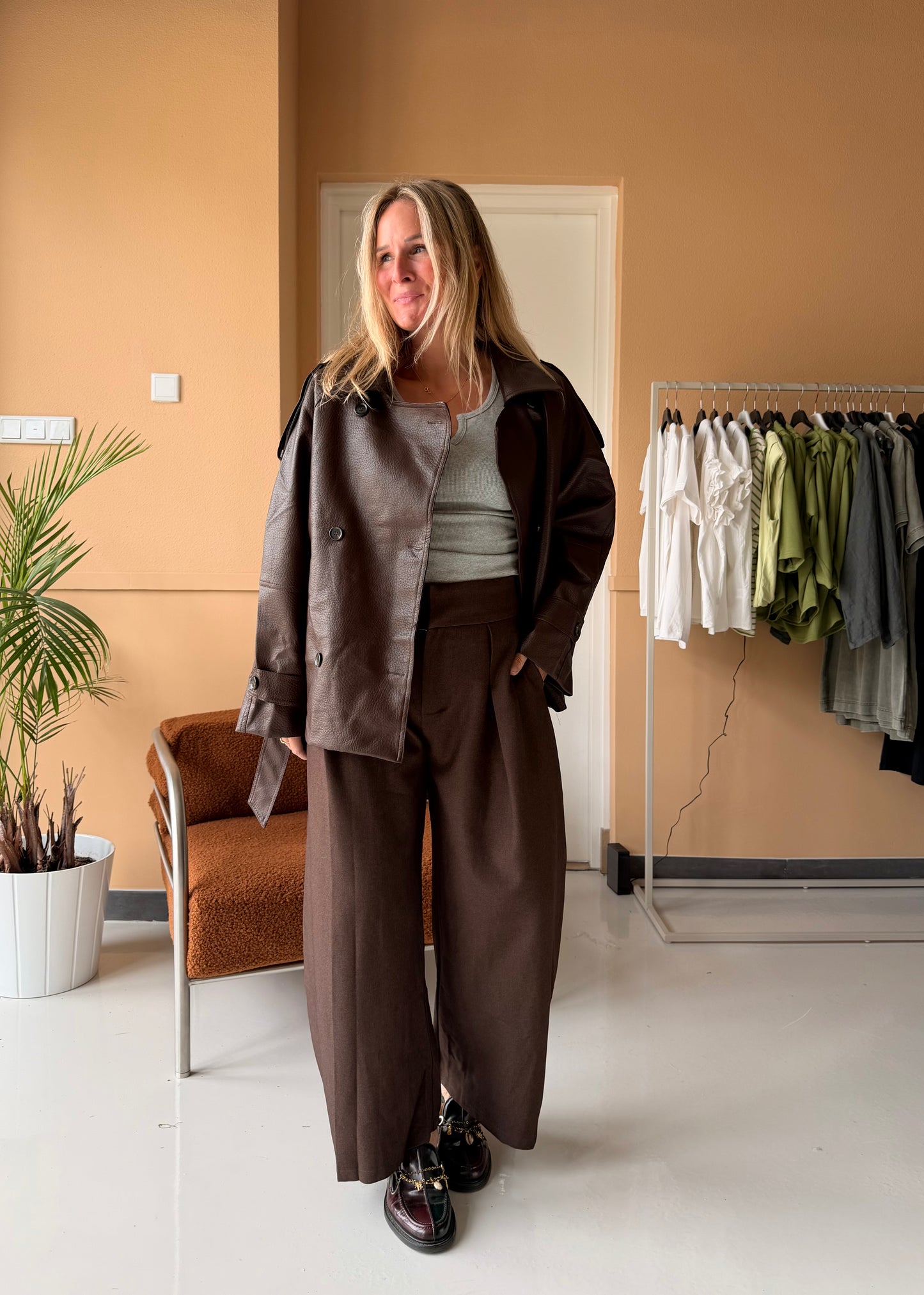 Jalou - bruine barrel pantalon