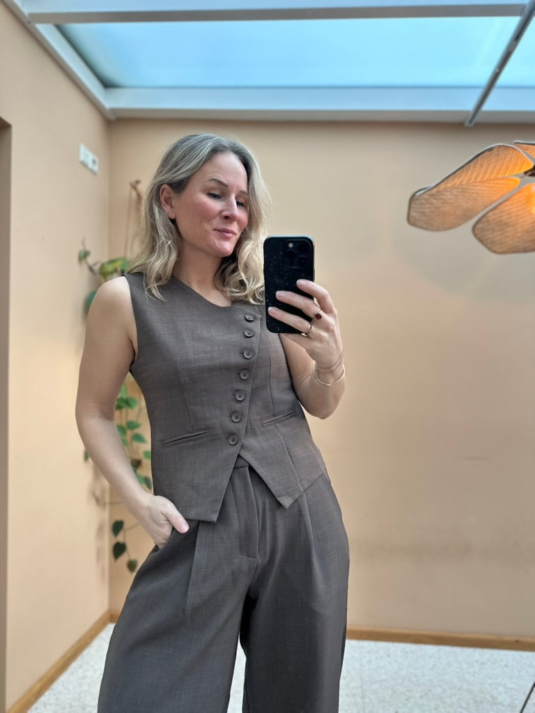 Gata - gilet taupe