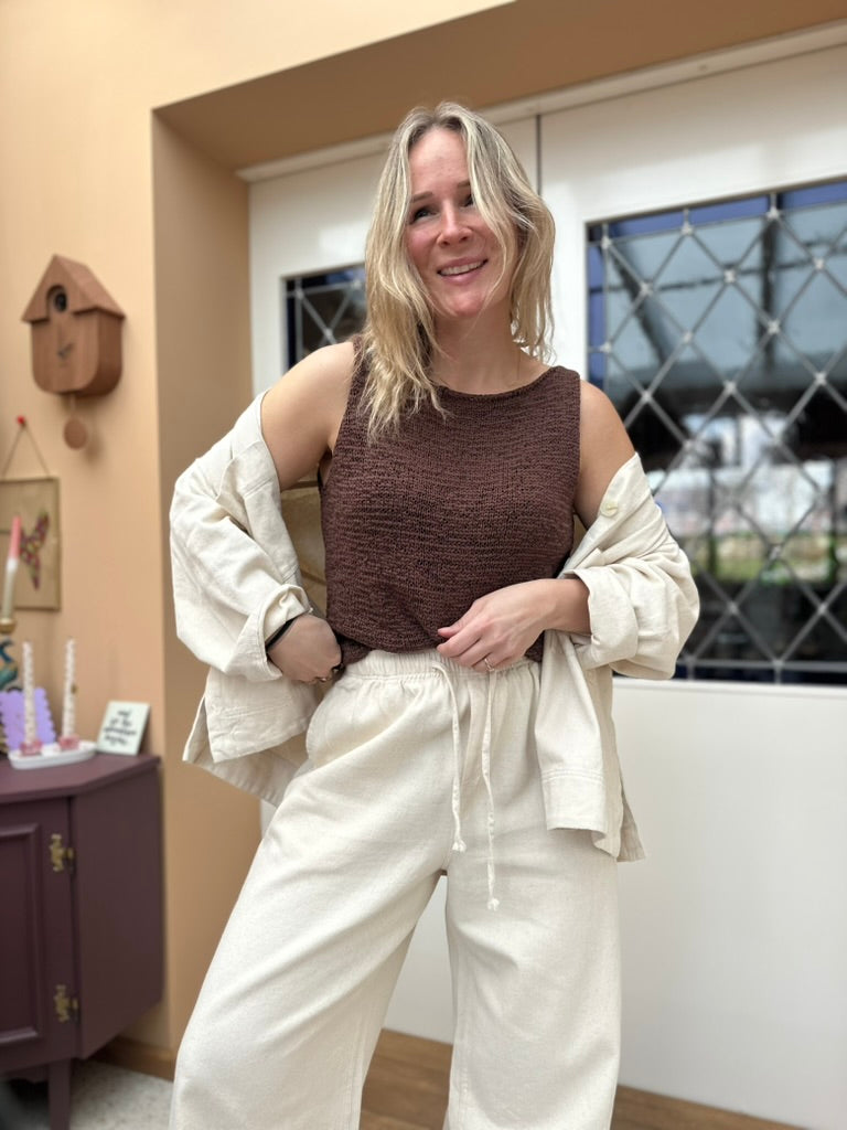 Daphne - katoenen broek crème