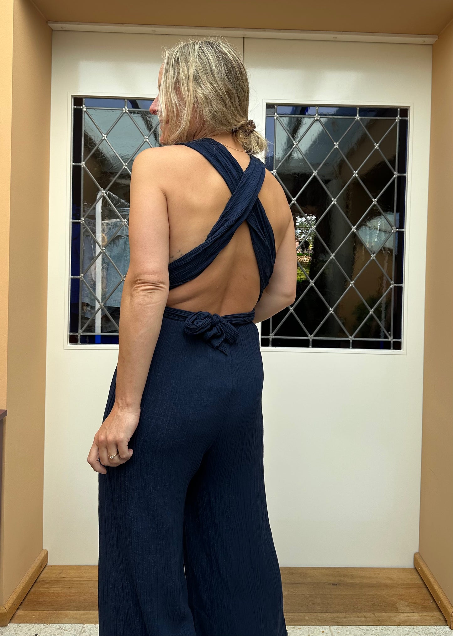 Farou - jumpsuit blauw glittertje