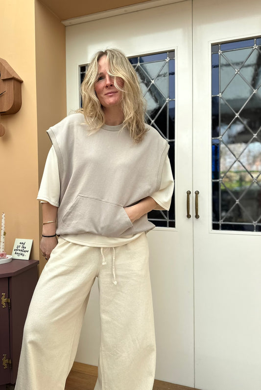 Dinja - licht grijze sweater spencer