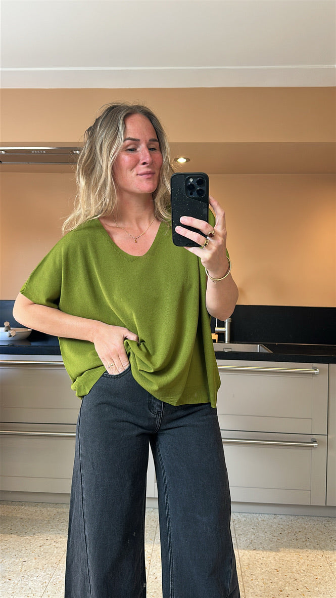 Esma - top v nek olive