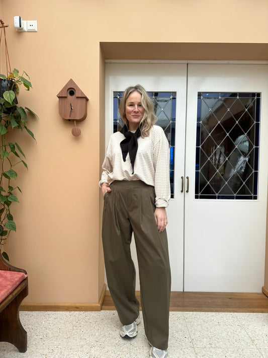 Becka - Groene broek elastiek achter