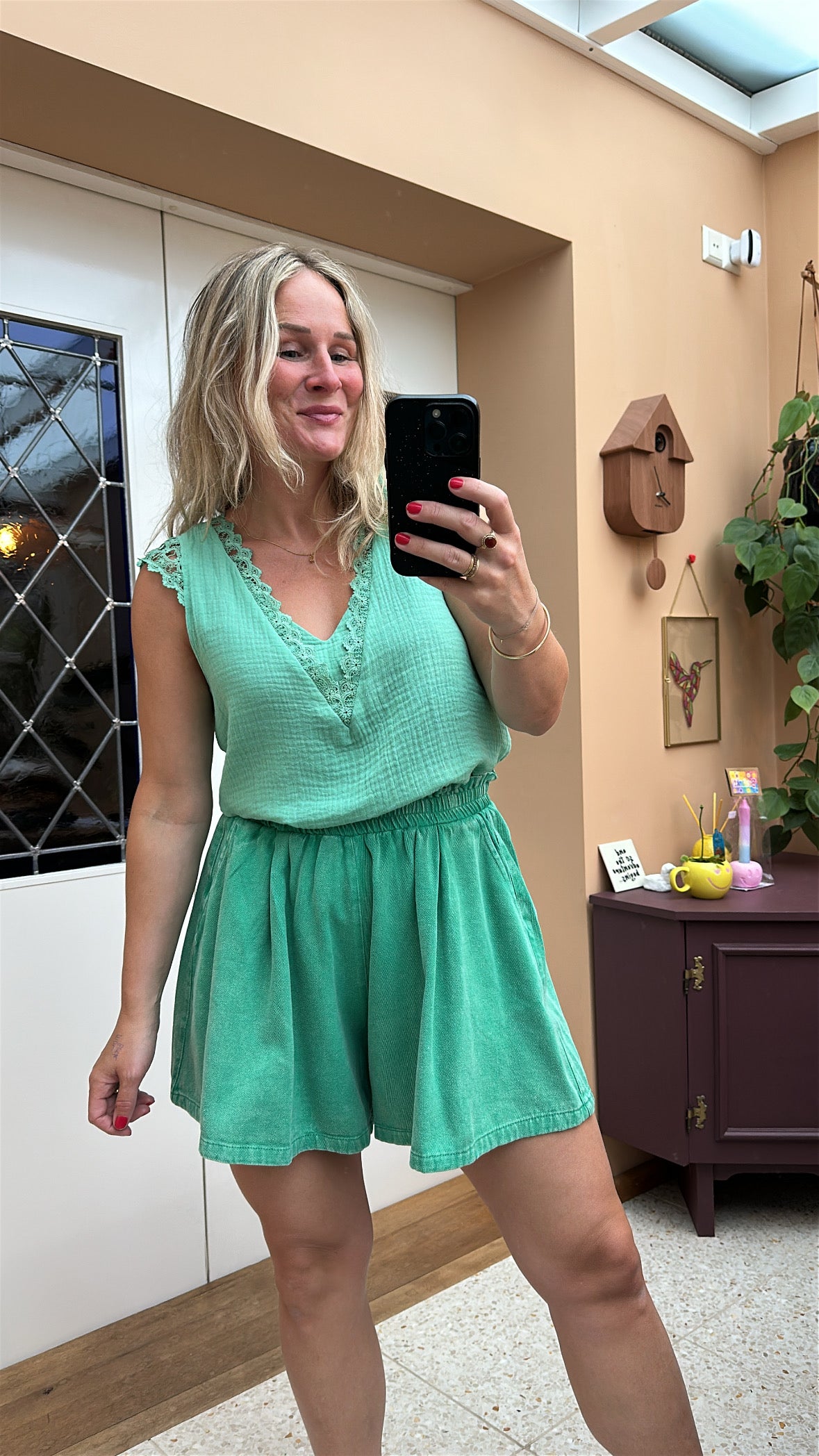 Femme - groene top met kant