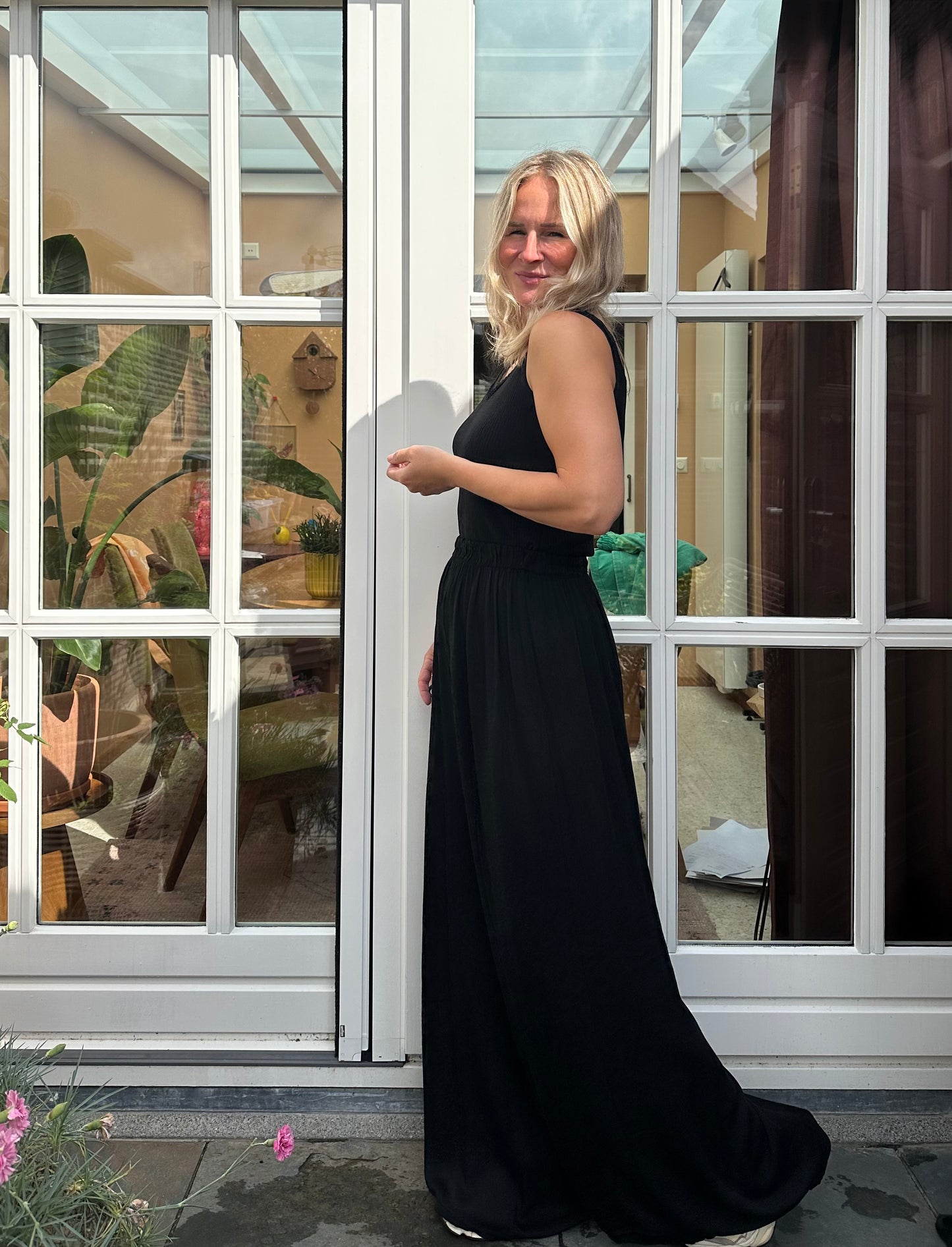 Gaia - viscose broek zwart