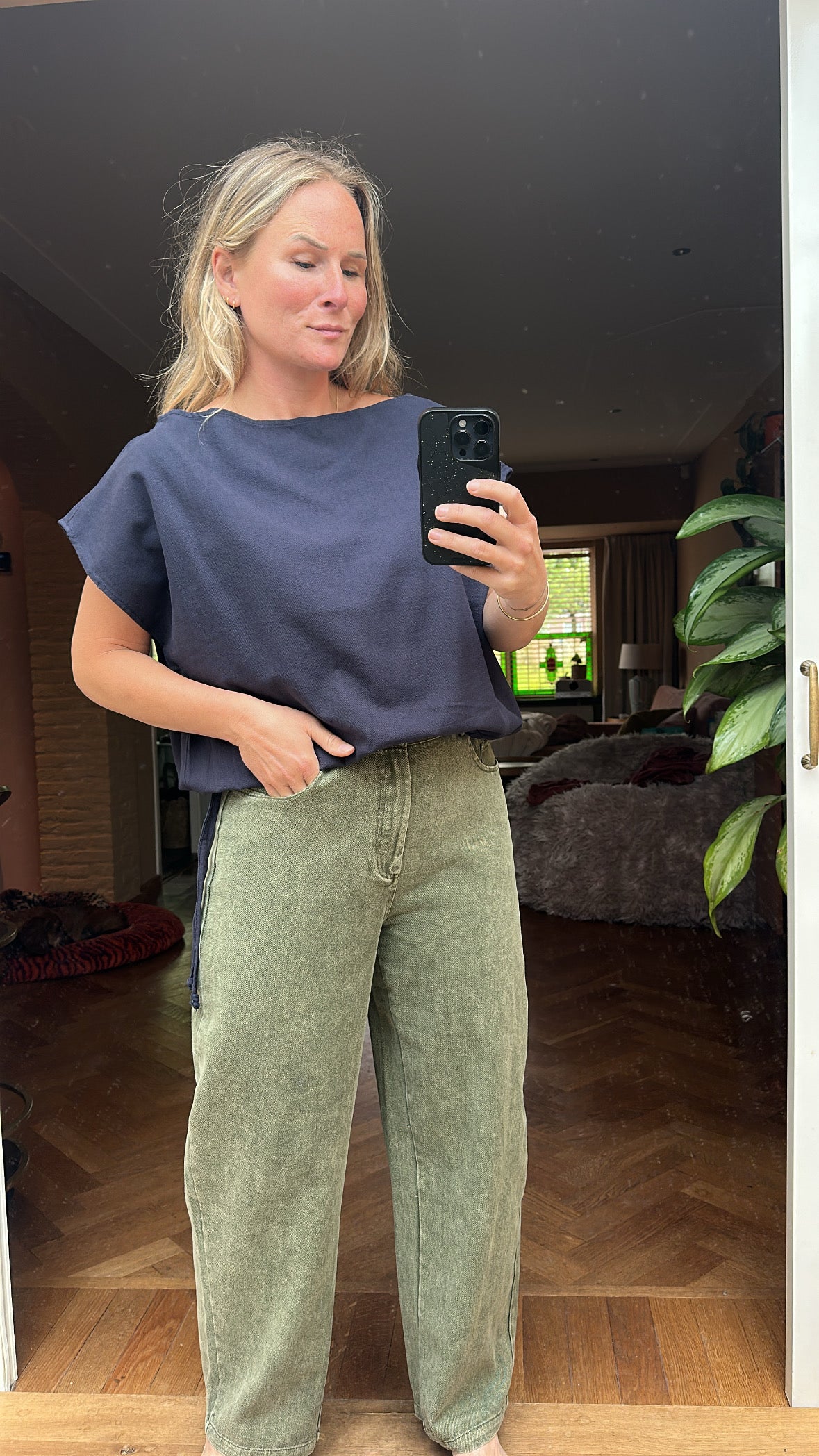 Etopi - cropped shirtje donker blauw