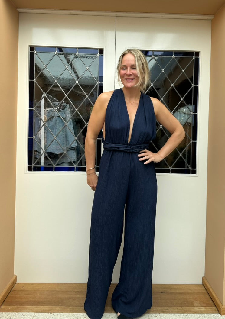 Farou - jumpsuit blauw glittertje