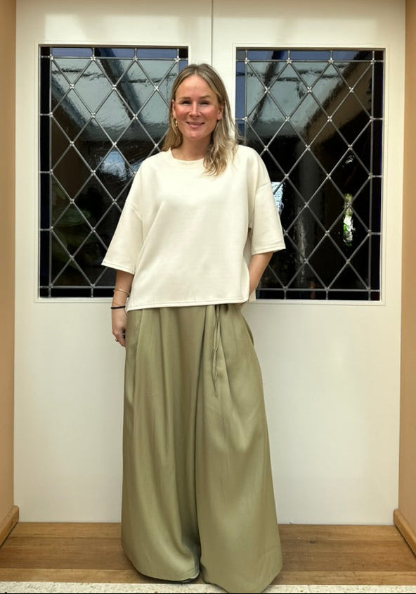 Donna - glanzende broek / rok groen