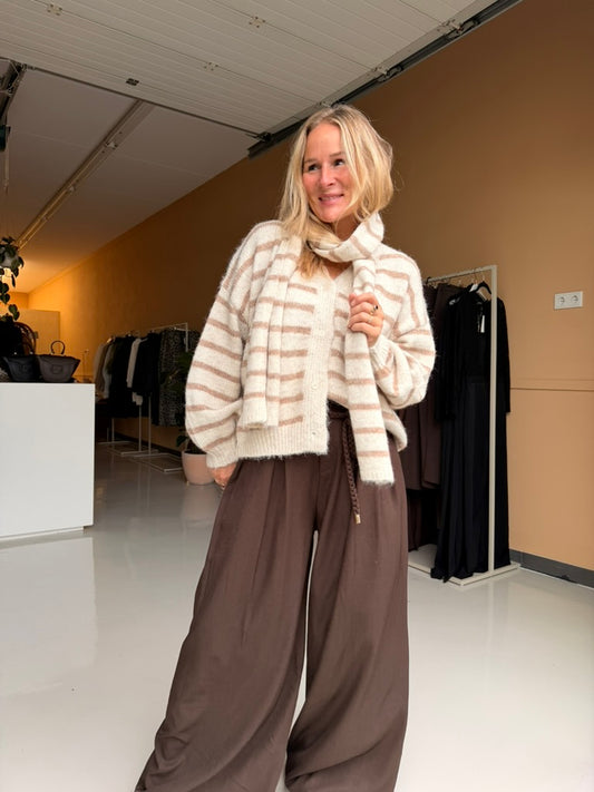 Lindy - strepen vest met sjaal