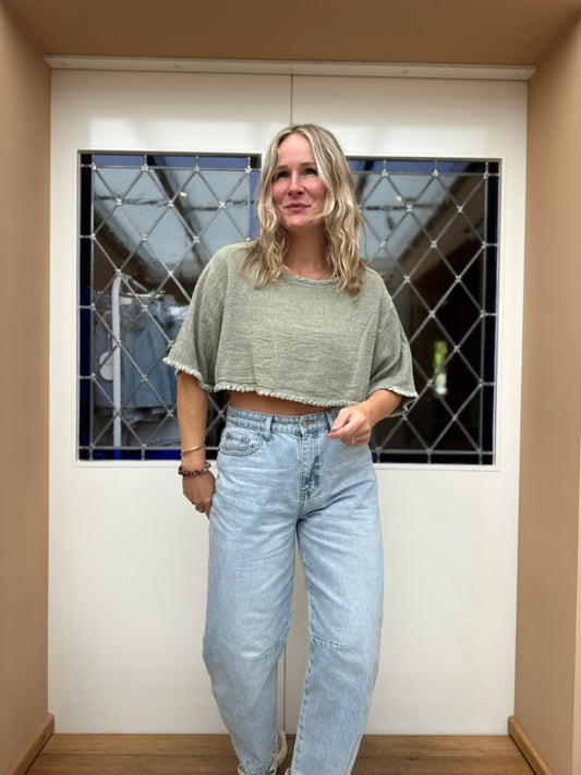 Flo - cropped shirtje groen