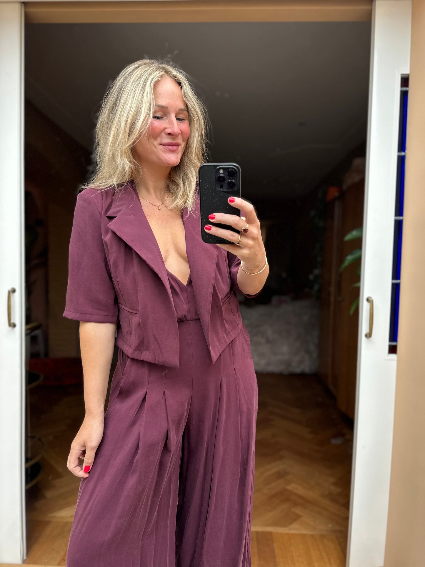 Flavia - bordeaux jumpsuit halter