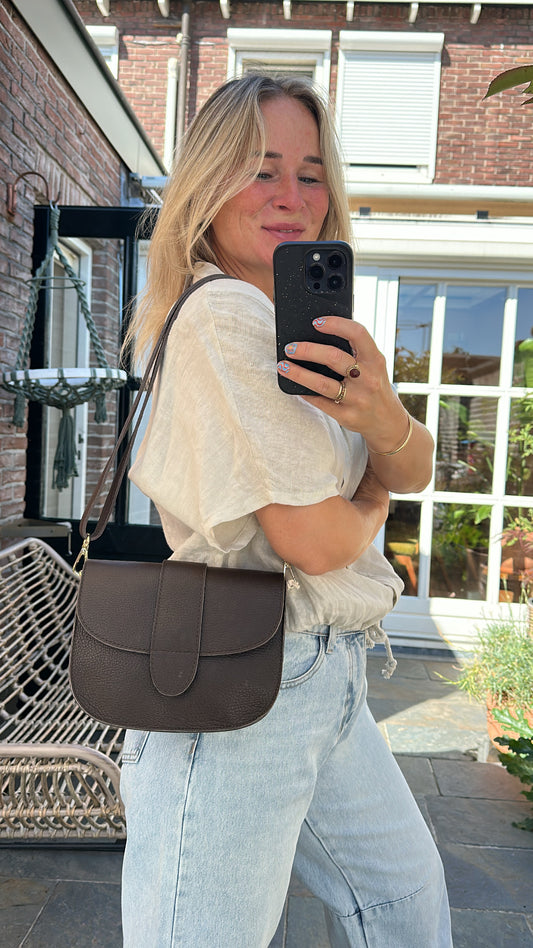 Moon bag - bruin leer