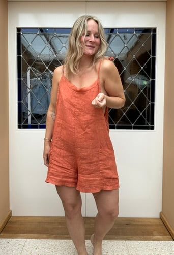 Foob - linnen playsuit terra
