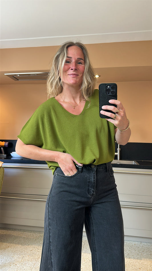 Esma - top v nek olive