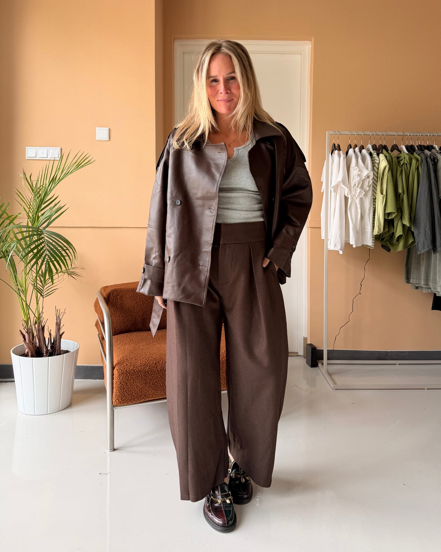 Jalou - bruine barrel pantalon
