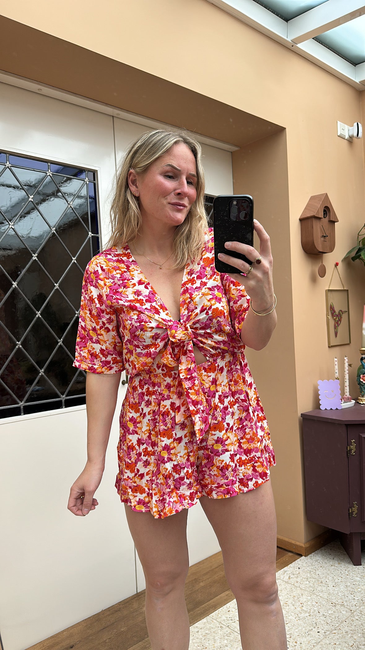 Daune - roze bloemen playsuit