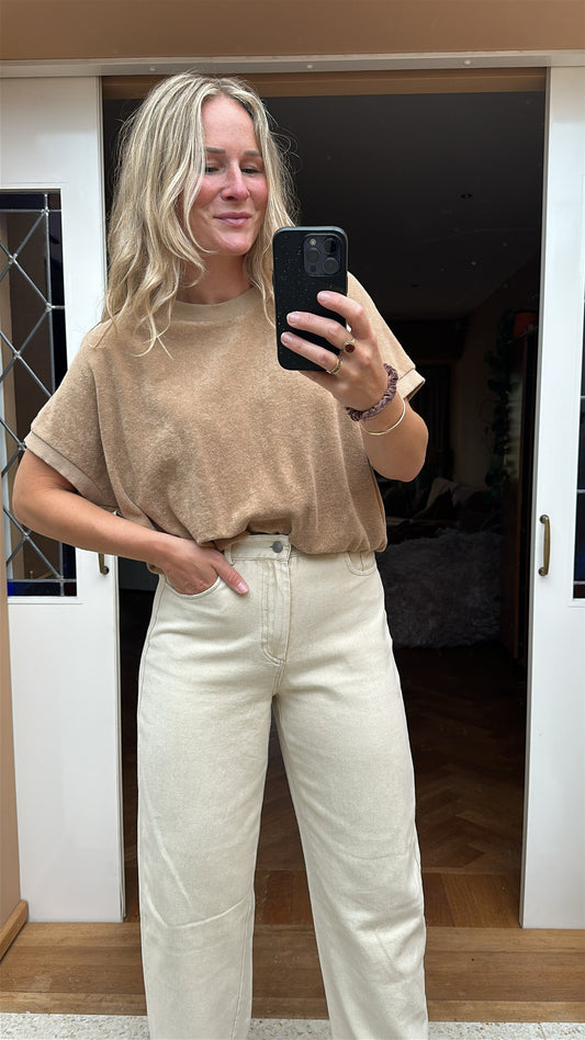 Emely - badstof top camel