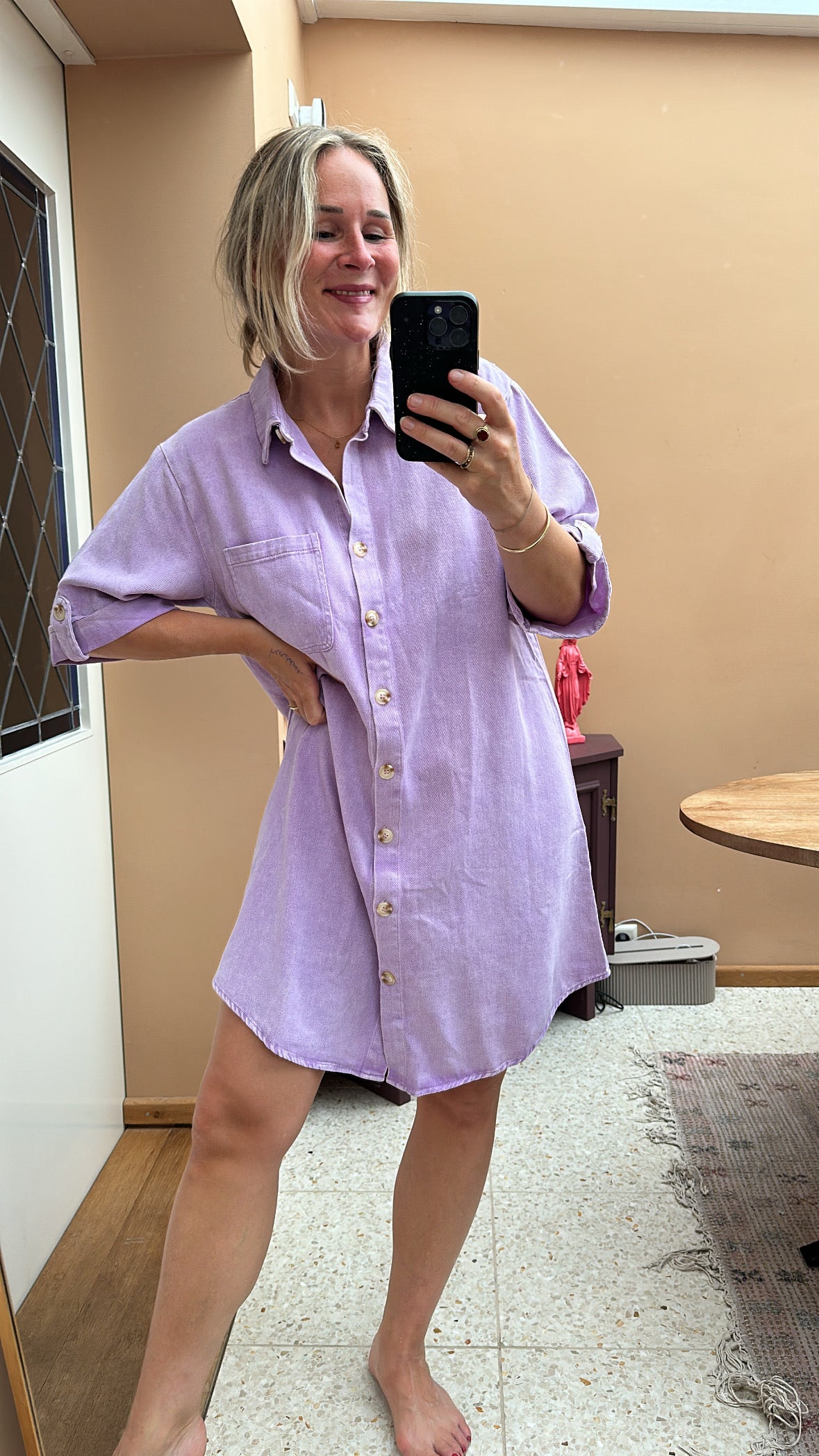 Hajar - lila blouse jurkje