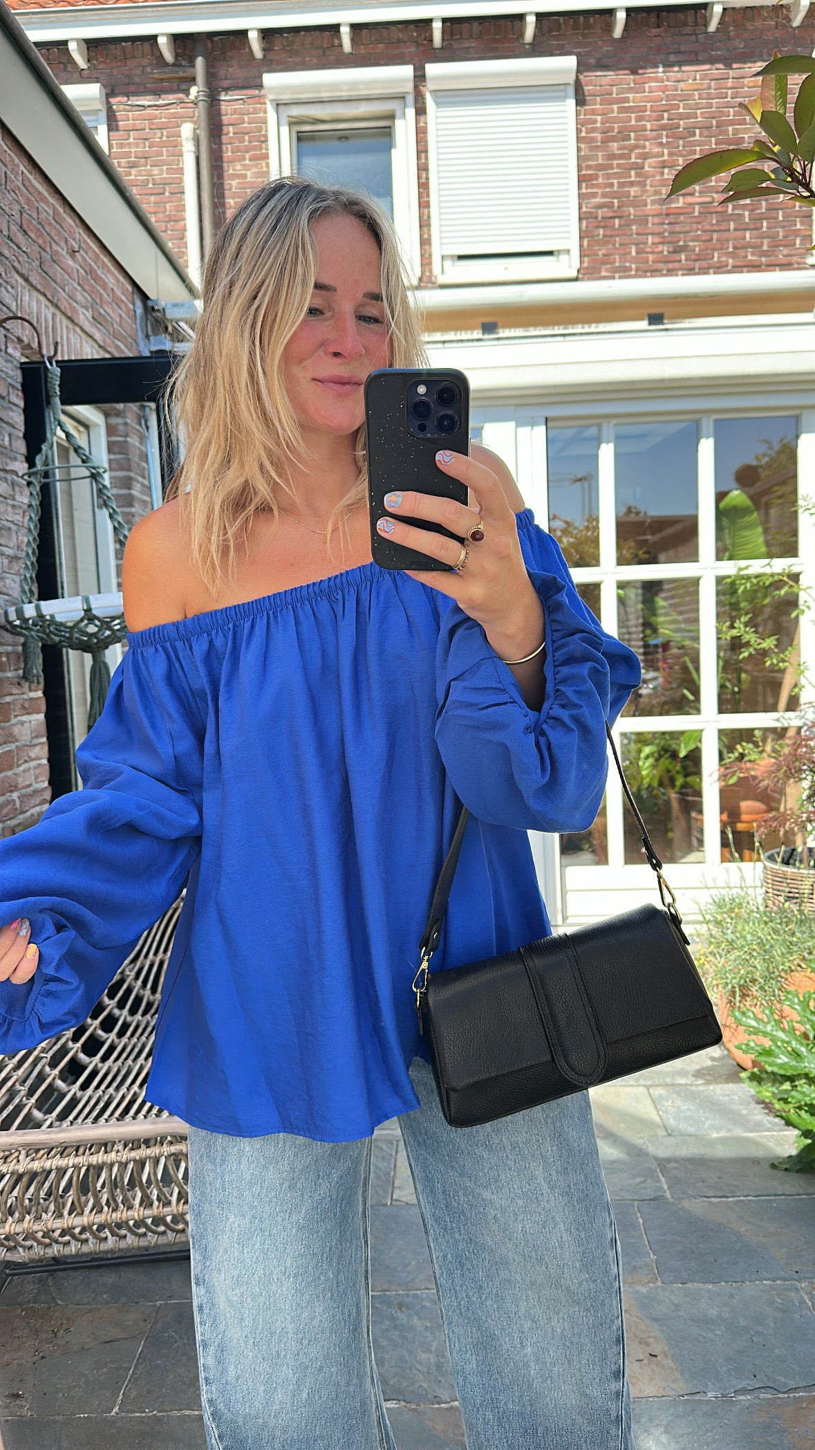 Imre - off shoulder top kobalt
